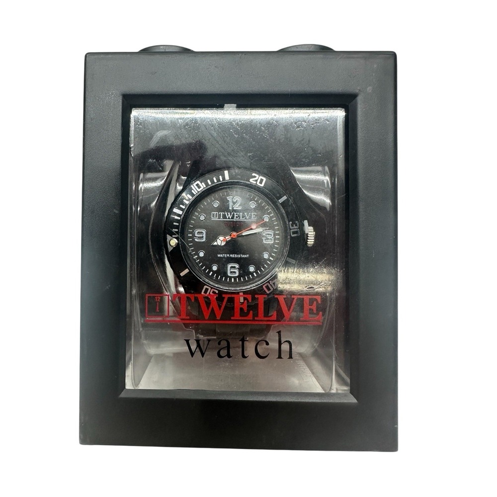 NEW TWELVE WATCH COLLECTION ICY‎ Mens Fresh Battery Black Strap Water Resistant